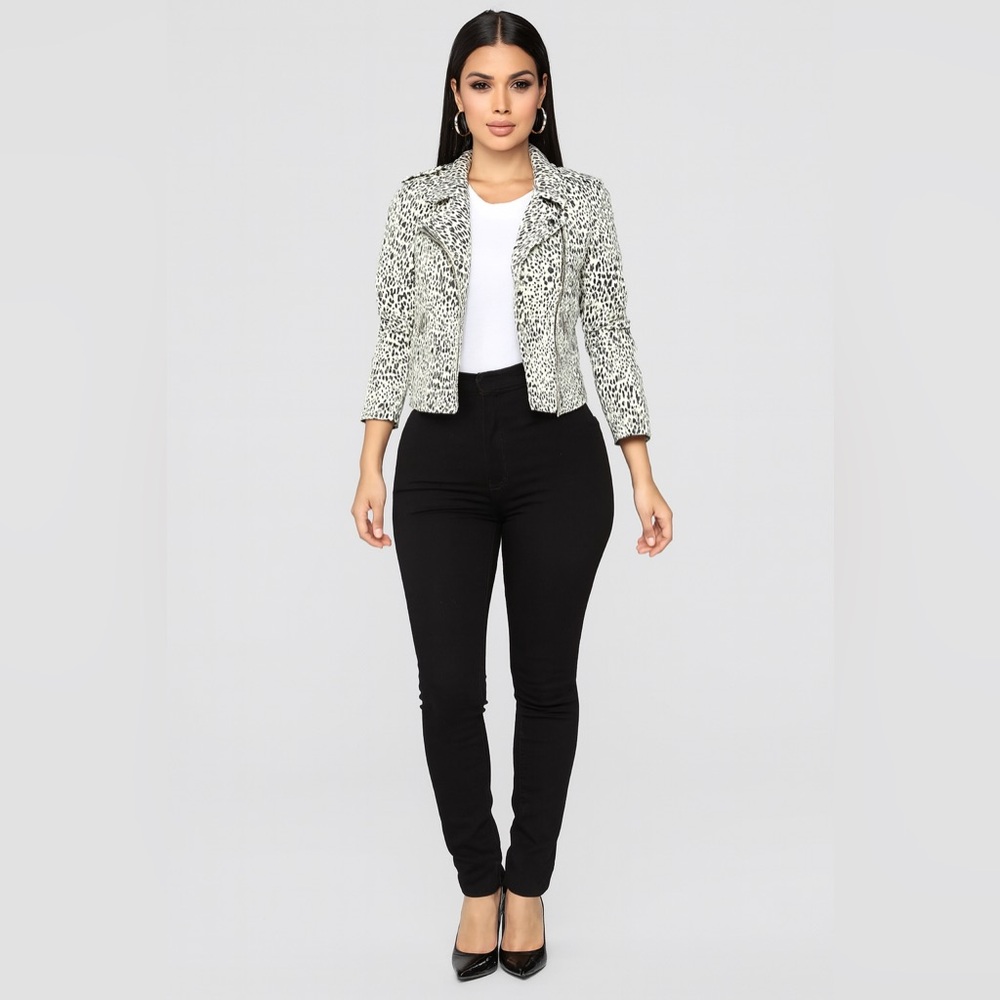 Rebecca‎ Taylor Animal Print Lambskin Moto Jacket Sz. 0